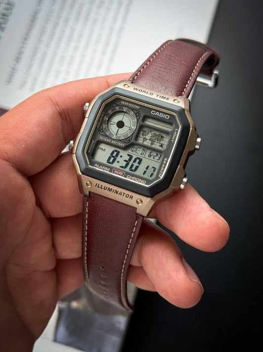 Casiio Illuminator - Brown Leather Premium quality