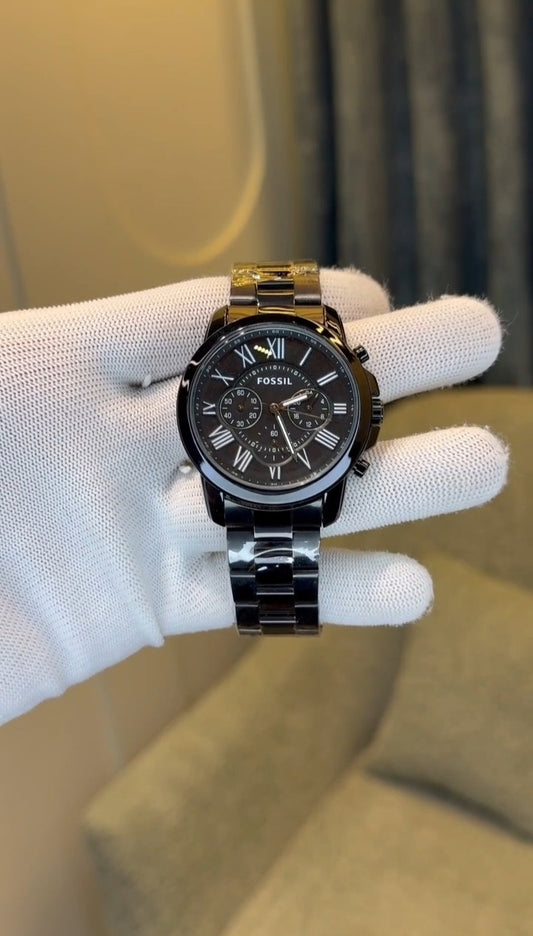 Fossill Black Chronograph Stainless Steel Watch