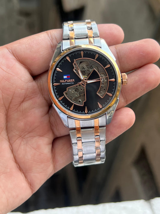 Tommy Hilfiger Automatic Skeleton — Two-Tone Rose Gold Edition